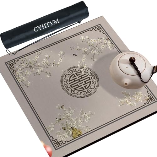 CYHTYM Verdickte, große, geräuschreduzierende Mahjong-Matte, rutschfeste Tischmatte aus Gummi mit Aufbewahrungstasche(120cm/47.2") von CYHTYM