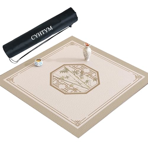 CYHTYM Verdickte große rutschfeste, geräuschreduzierende Mahjong-Matte mit Aufbewahrungstasche(95cm/37.4") von CYHTYM