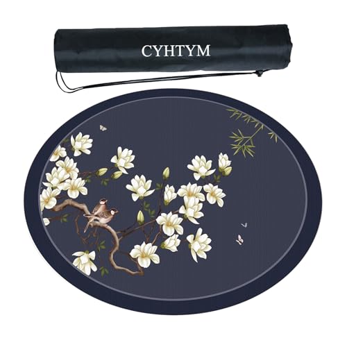 CYHTYM Verdickte runde Mahjong-Matte, Tischmatte im chinesischen Stil, rutschfest und geräuschreduzierend(80CM/31.5") von CYHTYM