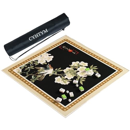 CYHTYM Weiche, Geräuschunterdrückende Mahjong-Tischmatte, rutschfeste Gummisohle(Black1,60CM/23.6") von CYHTYM