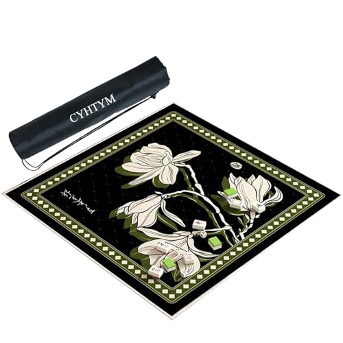 CYHTYM Weiche, Geräuschunterdrückende Mahjong-Tischmatte, rutschfeste Gummisohle(Black2,60CM/23.6") von CYHTYM