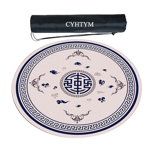 CYHTYM Weiche und leise Mahjong-Tischmatte mit schwarzer Aufbewahrungstasche(Gray,60CM/23.6") von CYHTYM
