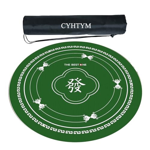 CYHTYM Weiches großes Mahjong-Tischset, rutschfest und geräuschreduzierend, waschbar(Green,60CM/23.6") von CYHTYM