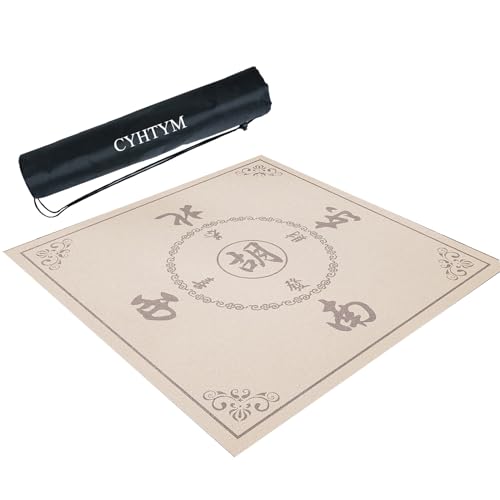 CYHTYM Zuschneidbare Mahjong-Matte, Schreibtisch-Abdeckmatte mit Ausrichtung(Beige,100CM/39.3") von CYHTYM