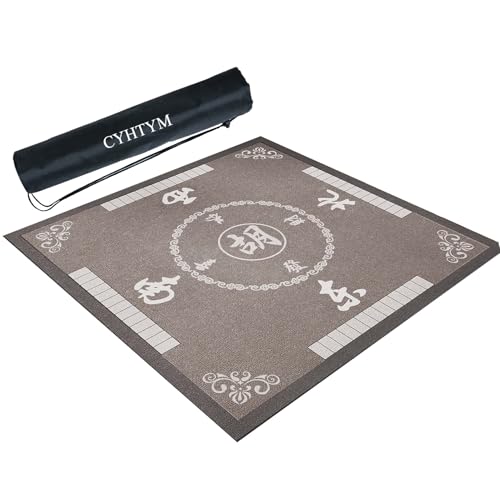 CYHTYM Zuschneidbare Mahjong-Matte, Schreibtisch-Abdeckmatte mit Ausrichtung(Gray2,110cm/39.3") von CYHTYM