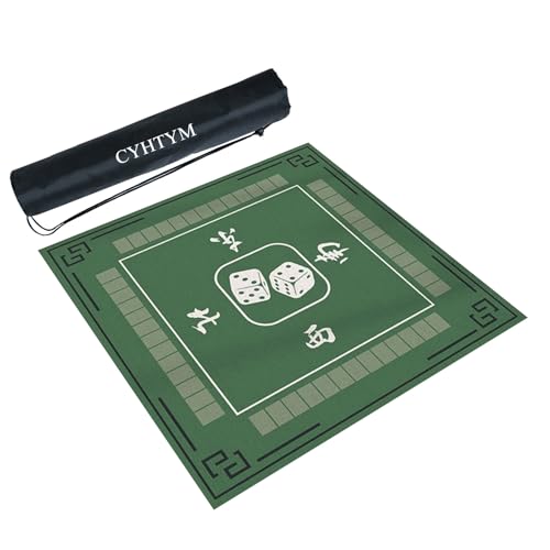 CYHTYM rutschfeste, geräuschreduzierende Mahjong-Matte, verdicktes Spielpad mit Aufbewahrungstasche für Kachelspiele, Pai Gow Poker(60CM/23.6") von CYHTYM