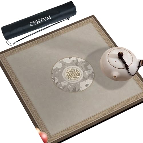 CYHTYM rutschfeste, geräuschreduzierende Mahjong-Matte mit Aufbewahrungstasche, wasserabsorbierende und wärmeisolierende Tischmatte(110cm/39.3") von CYHTYM