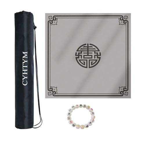CYHTYM rutschfeste Mahjong-Matten aus Gummi, verdickt, stumm, rutschfest und geräuschdicht, für Brett-Poker-Kartenspiele(Grey-1,95cm/37.4") von CYHTYM