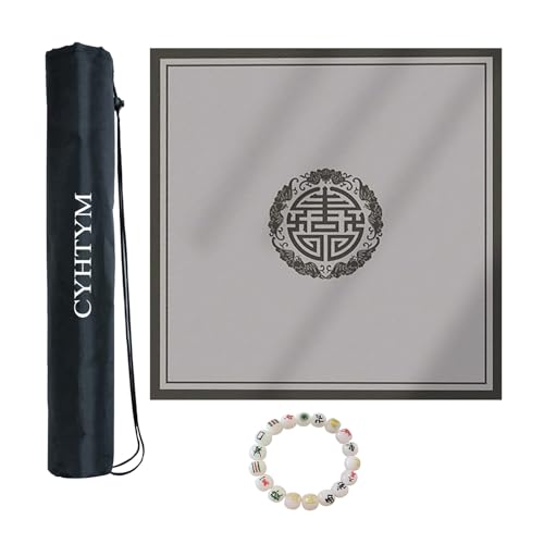 CYHTYM rutschfeste Mahjong-Matten aus Gummi, verdickt, stumm, rutschfest und geräuschdicht, für Brett-Poker-Kartenspiele(Grey-2,95cm/37.4") von CYHTYM