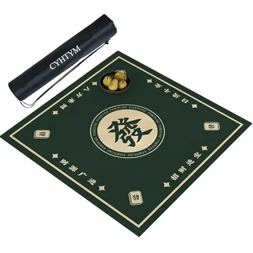 CYHTYM rutschfeste und geräuschreduzierende Mahjong-Matte, Tischmatte mit Aufbewahrungstasche, kann zugeschnitten Werden(Green2,95cm/37.4") von CYHTYM