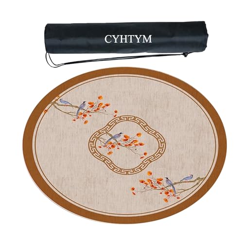 CYHTYM rutschfeste und geräuschreduzierende Mahjong-Matte, geeignet für Esstische und Tischspiele(Brown 1,60CM/23.6") von CYHTYM