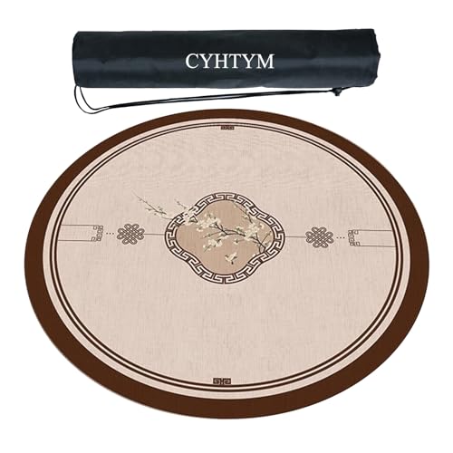 CYHTYM rutschfeste und geräuschreduzierende Mahjong-Matte, geeignet für Esstische und Tischspiele(Brown2,60CM/23.6") von CYHTYM