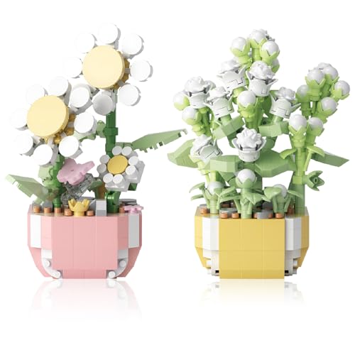 CYIOU 2 Stück Mini Blumen Bausteine Set 473 Pcs + 339 Pcs Bonsai Bausteine Simulation Topf Pflanze Botanische Ziegel Spielzeug Klemmbausteine Blumen für Home Dekor Geschenke CYIOU 2 Stück Mini Blumen Bausteine Set 473 Pcs + 339 Pcs Bonsai Bausteine Simulation Topf Pflanze Botanische Ziegel Spielzeug Klemmbausteine Blumen für Home Dekor Geschenke von CYIOU