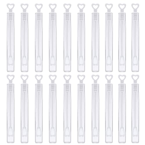 CYIOU 50 Stück Seifenblasen Hochzeit Set Seifenblasen Nachfüllflasche Mini Seifenblasen Seifenblasen Stab für Hochzeiten Themenparty Geburtstag (Weiß) von CYIOU