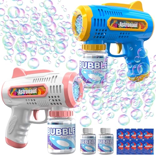 CYJJYZ 2 Pcs Seifenblasenmaschine Kinder, Automatische Seifenblasenpistole, Seifenblasen Pistole, mit 240ML Seifenblasenlösung, Blasenmaschine Blasenspielzeug Geschenk für Kinder, Geburtstag, Party CYJJYZ 2 Pcs Seifenblasenmaschine Kinder, Automatische Seifenblasenpistole, Seifenblasen Pistole, mit 240ML Seifenblasenlösung, Blasenmaschine Blasenspielzeug Geschenk für Kinder, Geburtstag, Party von CYJJYZ