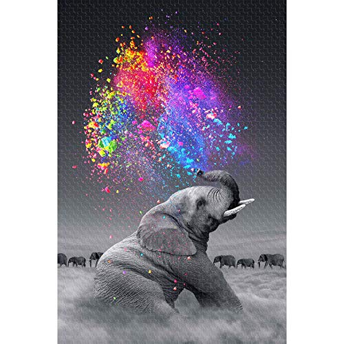 WACYDSD Puzzle 1000 Teile Tiere Elefantenlandschaft Crafts Klassisches Puzzle 3D Puzzle Holzspielzeug Einzigartiges Geschenk Home Decor von WACYDSD