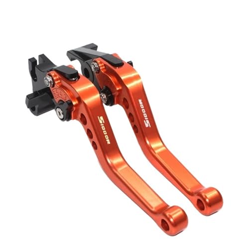 Kupplungsbremshebel Kupplungshebel Kurz/lang für B&MW S1000RR 2010-2018/ S1000R 2014-2018/ HP4 2011-2015 Motorrad verstellbar aus CNC Aluminium (Rot) (Orange) von CYLCLNB