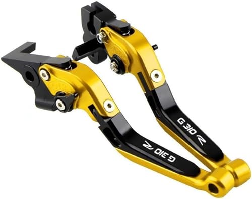 Kupplungsbremshebel Motorrad Trommelbremsen Motorrad CNC Einstellbare Bremskupplungshebel Griff Hebel Zubehör für B&MW for G310R 2017-2021 Lagerhebel,Motorrad Bremskupplung(Gold) von CYLCLNB