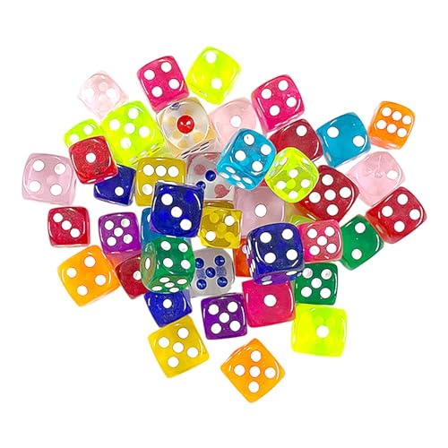60 Stück Würfelwürfel, bunte Würfel, Acrylwürfel, Wurfspiel, Party-interaktives Spielzeug, Spielzubehör von CYNOSURETECH