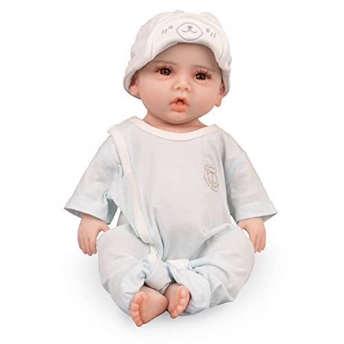 CYOMI 18inch 47cm Vollsilikon Reborn Baby Puppe Mädchen Realistische Weiche Neugeborene echte Baby Doll Mit Offenen Augen handgemachte Puppen von CYOMI