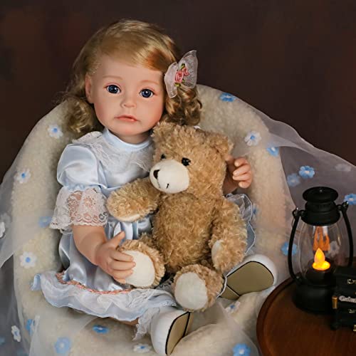 CYOMI 20inch 50cm Reobrn Baby Puppen Vollsilikon Lebensechte Realistic Newborn Babypuppen Mit Haaren Mädchen von CYOMI