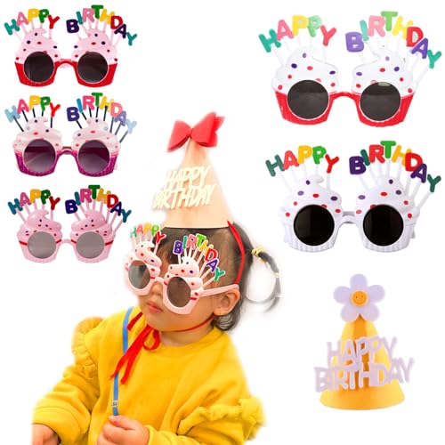 CYQACLSF Geburtstagsparty-Brille,Tortendeko Geburtstag-Geburtstagsbrillen Und Geburtstagshüte Für Kinder- Und Erwachsenengeburtstagsfeiern,Lustige Brille Cake Topper Geburtstag von CYQACLSF