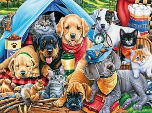 1000 Teile Puzzle - Animal Dogs Oil Painting - Wand Kunst Dekoration - Für Erwachsene Personalisiert Herausforderung Spielzeug - Familie Spaß Herausforderung Spielzeug Gifts Sq168Zy CYQFEZ von CYQFEZ