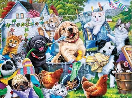 1000 Teile Puzzle - Animal Dogs Oil Painting - Wand Kunst Dekoration - Für Erwachsene Personalisiert Herausforderung Spielzeug - Familie Spaß Herausforderung Spielzeug Gifts Sq170Zy CYQFEZ von CYQFEZ