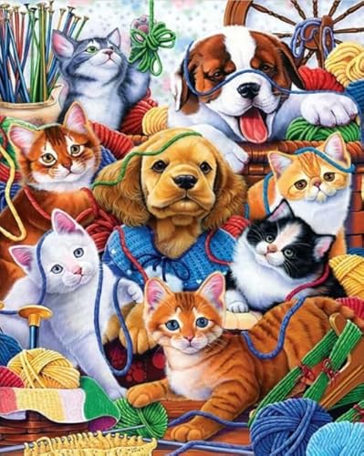 1000 Teile Puzzle - Animal Dogs Oil Painting - Wand Kunst Dekoration - Für Erwachsene Personalisiert Herausforderung Spielzeug - Familie Spaß Herausforderung Spielzeug Gifts Sq171Zy CYQFEZ von CYQFEZ