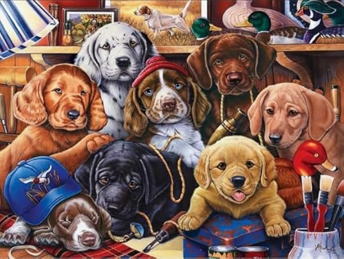 1000 Teile Puzzle - Animal Dogs Oil Painting - Wand Kunst Dekoration - Für Erwachsene Personalisiert Herausforderung Spielzeug - Familie Spaß Herausforderung Spielzeug Gifts Sq172Zy CYQFEZ von CYQFEZ