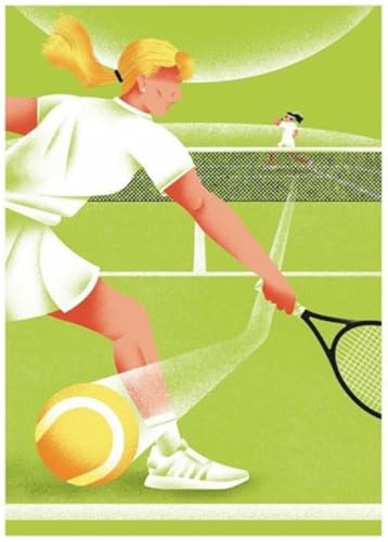 1000 Teile Puzzle - Tennis Illustrations Poster - Für Heim-Dekoration - Ältere Menschen Gedächtnis Kognition Spiele Gifts Sq47Zy CYQFEZ von CYQFEZ