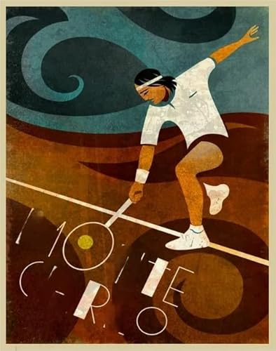 1000 Teile Puzzle - Tennis Illustrations Poster - Für Heim-Dekoration - Ältere Menschen Gedächtnis Kognition Spiele Gifts Sq49Zy CYQFEZ von CYQFEZ