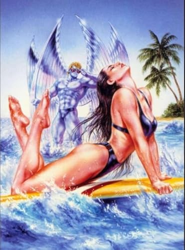 1000 Teile Puzzles - Surferss Girlss Art Painting - Für Erwachsene Challenge Game - Wand Kunst Dekoration - Familie Stressabbau Spiele Gifts Sq232Zy CYQFEZ von CYQFEZ