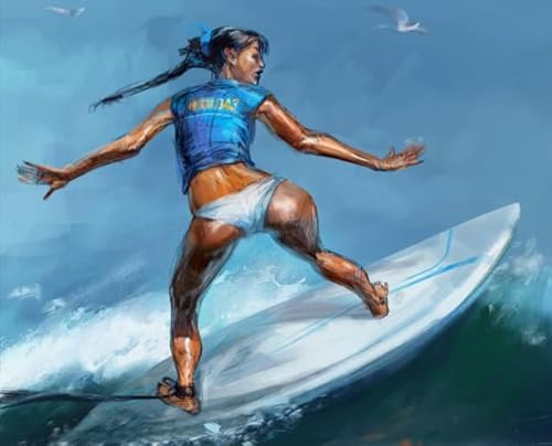 1000 Teile Puzzles - Surferss Girlss Art Painting - Für Erwachsene Challenge Game - Wand Kunst Dekoration - Familie Stressabbau Spiele Gifts Sq234Zy CYQFEZ von CYQFEZ