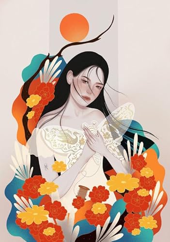 Buntes Abstract Kunst Girlss Illustrations Plakats, Puzzles 1000 Teile, Personalisiertes Herausforderungs Spielzeug Für Erwachsene, Familie Spaß Spielzeug, Wand Kunst Dekoration - Pz316Vw von CYQFEZ