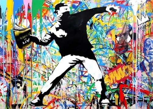 CYQFEZ 1000 Stück Puzzle ，Banksyss Street Art Graffiti,Buntes Unregelmäßiges Puzzle,Für Personalisiertes Spielzeug Für Erwachsene,Familie Spaß Herausforderung Spielzeug Ky58Zp von CYQFEZ