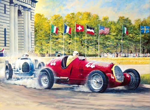 CYQFEZ 1000 Stück Puzzle ，Red Retro F1 Racing Car Art Poster,Für Personalisiertes Spielzeug Für Erwachsene, Wand Kunst Dekoration Ky215Zp von CYQFEZ