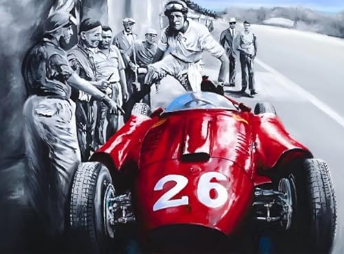 CYQFEZ 1000 Stück Puzzle ，Red Retro F1 Racing Car Art Poster,Für Personalisiertes Spielzeug Für Erwachsene, Wand Kunst Dekoration Ky217Zp von CYQFEZ