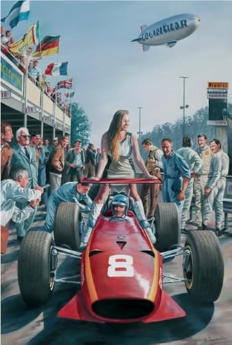 CYQFEZ 1000 Stück Puzzle ，Red Retro F1 Racing Car Art Poster,Für Personalisiertes Spielzeug Für Erwachsene, Wand Kunst Dekoration Ky218Zp von CYQFEZ