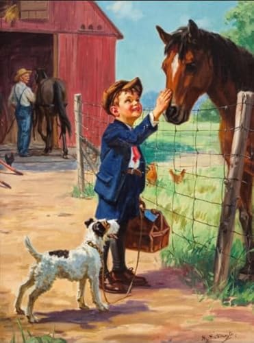 CYQFEZ 1000 Stück Puzzle ，Vintage Childhoods Oil Painting,Colour Puzzle ，Für Personalisiertes Spielzeug Für Erwachsene Ky347Zp von CYQFEZ