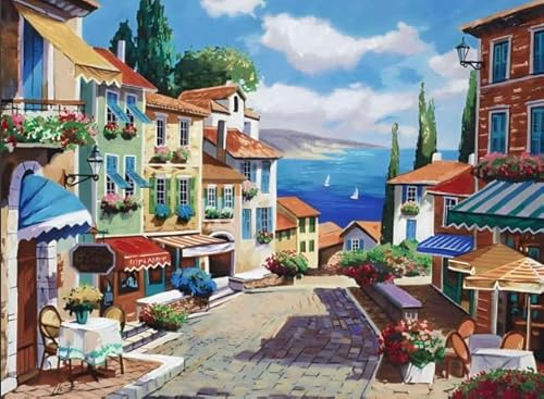 CYQFEZ 1000 Stück Puzzles ，Für Familie Stressabbau Spiele ，Seaside Towns Kunst Bilder, Wand Kunst Dekoration Ky232Zp von CYQFEZ