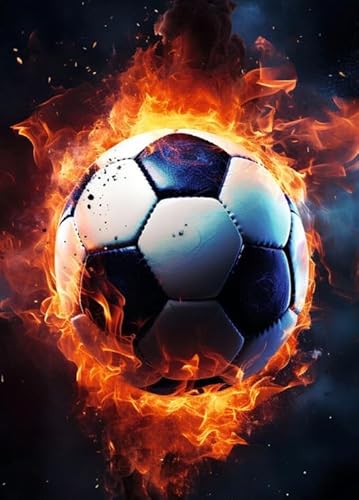 CYQFEZ 1000 Teile Puzzle, Fires Soccer Abstract Kunst Plakat Picture, Wand Kunst Dekoration, Impossible Personalised, Adult Stress Relief Puzzle Spiel - Pz259Vw von CYQFEZ