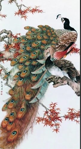 CYQFEZ 1000 Teile Puzzles, Chinese Style Peacockss Painting Gongbi Painting, Buntes Schwierig-Puzzle, Gedächtnis-Kognitions Spiel Für Ältere Menschens, Wall Kunst Decor - Pz360Vw von CYQFEZ