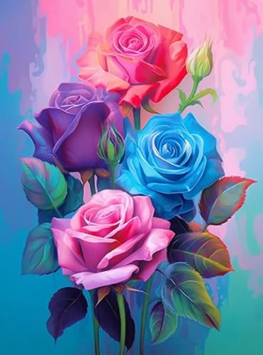 CYQFEZ Bunte Rosess Flower, Puzzle 1000 Teile, Gedächtnis-Kognitions Spiel Für Ältere Menschens, Familien Spiele Zur Stressreduzierung, Heim-Dekoration - Pz100Vw von CYQFEZ
