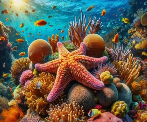CYQFEZ Buntes Starfishs Animal Bilder - Puzzle 1000 Teile - Lernspielzeug Für Kinder - Difficult - Erwachsene Challenge Game - Heim-Dekoration - Pz63Vw von CYQFEZ