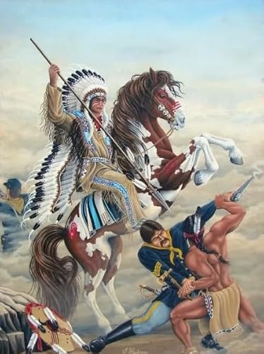 CYQFEZ Buntes Unregelmäßiges Puzzle Pieces ，Für Poster Mit Spielzeugen Für Erwachsene Und Familien ，Nativess India Painting ，Puzzle 1000 Stück Ky214Zp von CYQFEZ