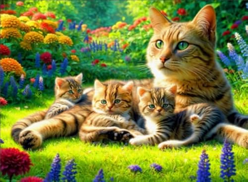 CYQFEZ Cats Colourful Flower Art Vintage Poster - Für Personalisiertes Puzzle-Spielzeug Für Erwachsene - Ältere Menschen Gedächtnis Erkenntnis Spiele - Puzzle 1000 Stück Ky291Zp von CYQFEZ