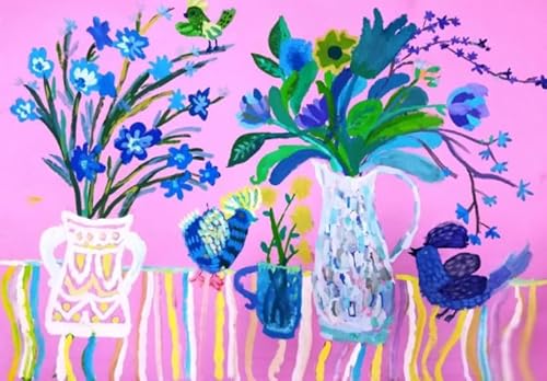CYQFEZ Plants Flowers Abstract Art Paintings - Puzzle 1000 Teile - Buntes - Puzzles Für Erwachsene - Elderly Memory Cognition Games Wz205Wk von CYQFEZ
