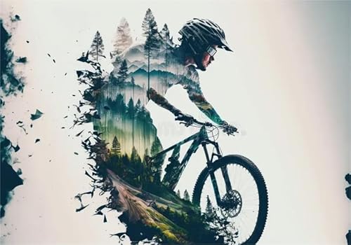 CYQFEZ Puzzle 1000 Stück，Bunt,Mountain Cyclings Painting ，Adult Personalisiertes Challenge-Spielzeug, Spiele Zur Stressreduzierung Für Die Ganze Familie,Yz457Wz von CYQFEZ