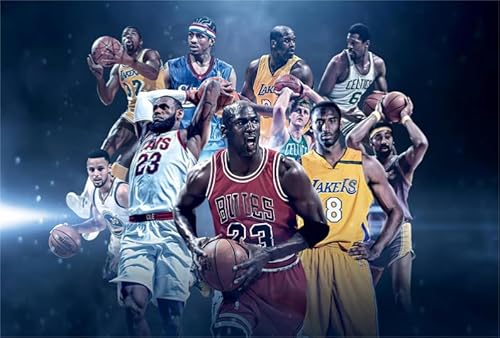 CYQFEZ Puzzle 1000 Stück ，Basketball Player Posters ，Difficult Puzzle Print Sports Pictures ，Adult Personalisiertes Challenge-Spielzeug,Yz298Wz von CYQFEZ